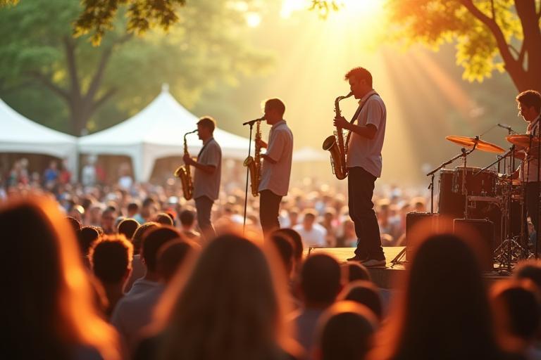 Nomadic Jazz Ensemble live op een zomerfestival